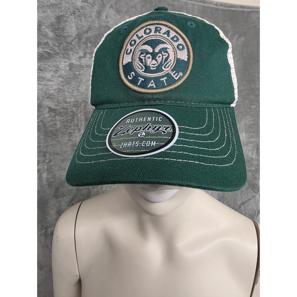 Zephyr Colorado State Rams Trucker Hat Green Cream Snapback Mesh Cap NEW